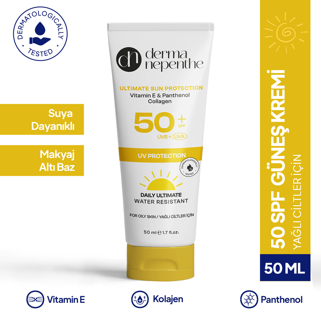 50+ SPF Yüksek Koruyucu Güneş Kremi 50 Ml - Sebum Dengeleyici, Matlaştırıcı - Yağlı Ciltler İçin