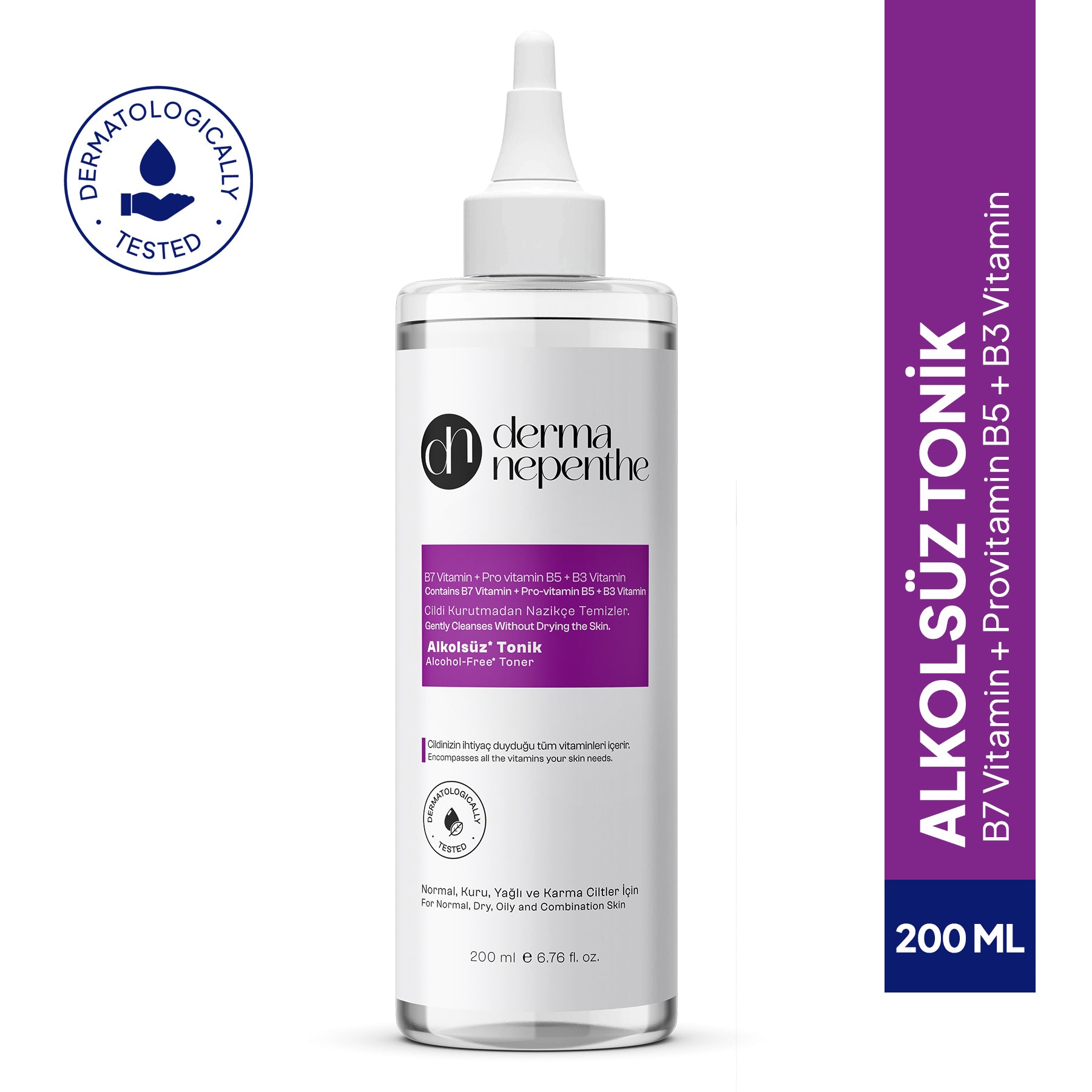 Alkolsüz Tonik 200 Ml - Hassas Cilt Tipleri için Canlandırıcı ve Onarı